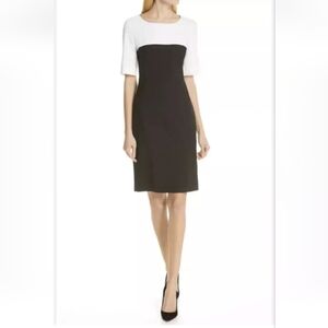 Boss by Hugo Boss Womens Dress Daina Sheath Short Sleeve Color‎ Block Size 10